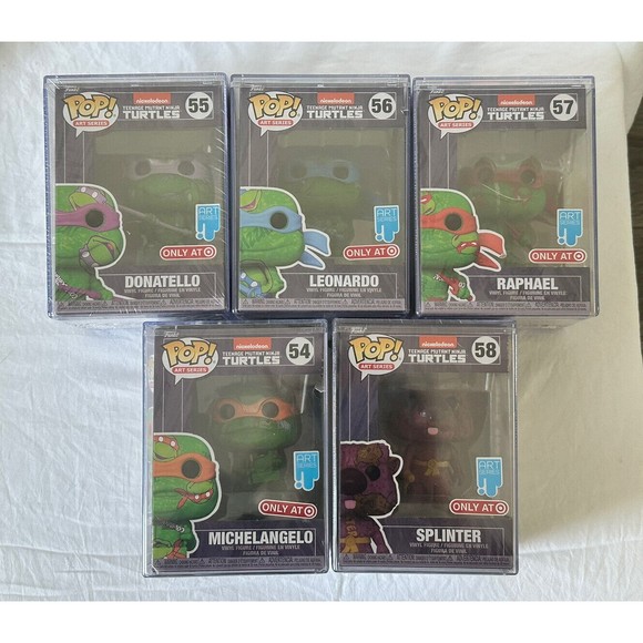 Funko Pop Teenage Mutant Ninja Turtles Art Series Full Set 54 55 56 57 58 New!
